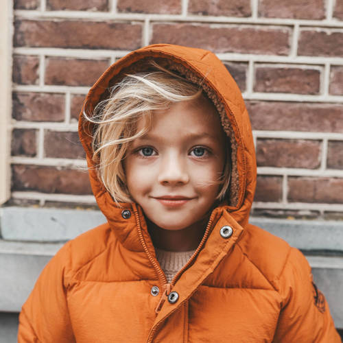 Your Wishes gewatteerde winterjas Orion oranje Jongens Polyamide Capuchon 134 140