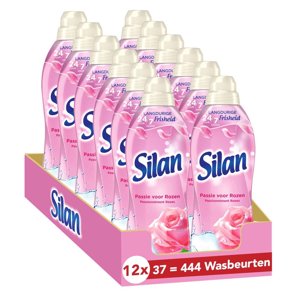 Silan wasverzachter Passie voor Rozen - voordeelverpakking - 12 x 37 wasbeurten - 444 wasbeurten