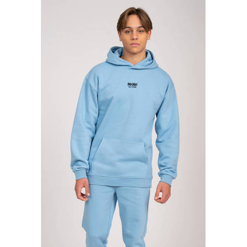 NIK&NIK hoodie Statement lichtblauw Sweater Effen 128