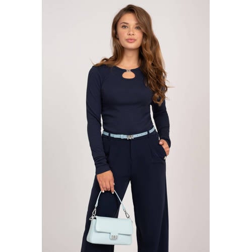 NIK&NIK loose fit broek Layla donkerblauw Meisjes Polyester Effen 152