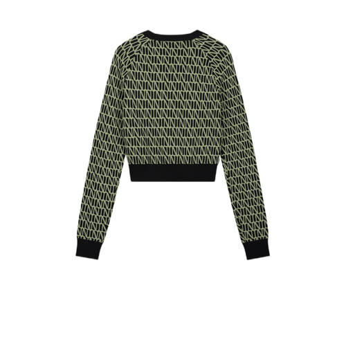 NIK&NIK pullover groen Trui Meisjes Viscose Ronde hals All over print 140