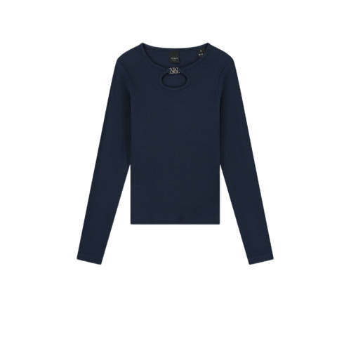 NIK&NIK ribgebreide top Presley donkerblauw Meisjes Polyester Ronde hals - maat 128 afbeelding