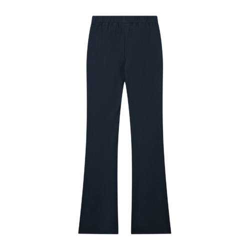 NIK&NIK flared broek Vonda donkerblauw Meisjes Polyester Effen 128