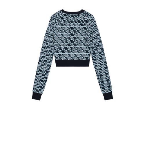 NIK&NIK pullover blauw Trui Meisjes Viscose Ronde hals All over print 128