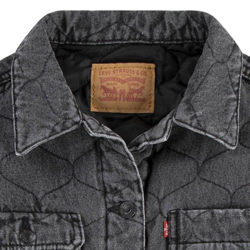 Levis Levi's Kids quilted spijkerjas QUILTED TRUCKER far away Grijs Meisjes Denim Klassieke kraag 158