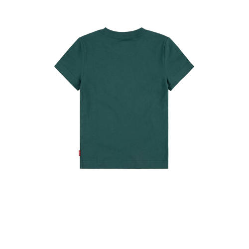 Levis Levi's Kids T-shirt Batwing met logo donkergroen Jongens Katoen Ronde hals 128