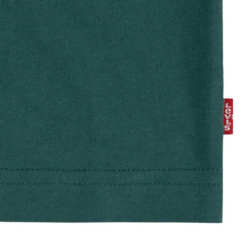 Levis Levi's Kids T-shirt Batwing met logo donkergroen Jongens Katoen Ronde hals 128