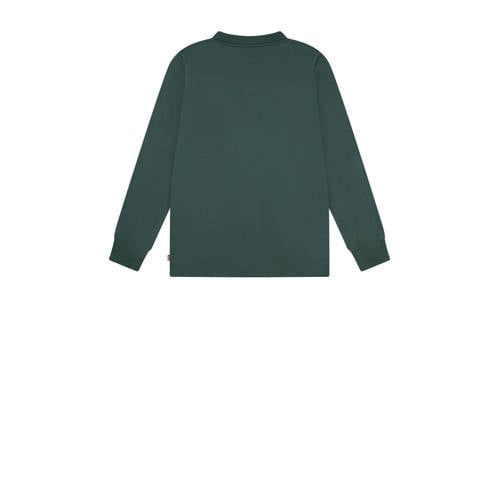 Levis Levi's Kids longsleeve donkergroen Wit Jongens Katoen Ronde hals Effen 116