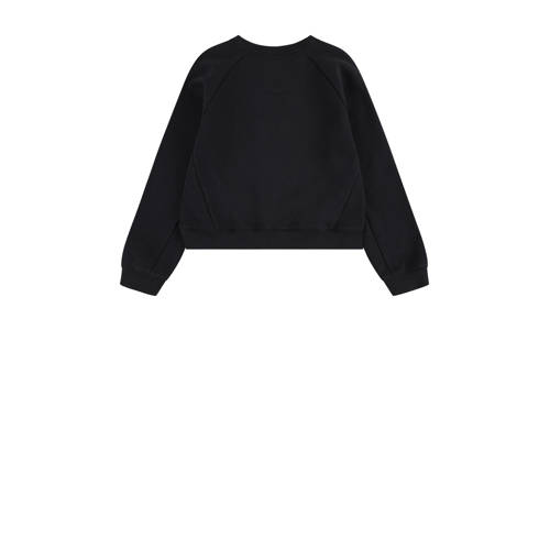 Levis Levi's Kids sweater MIXED TEXTURES met tekst zwart Tekst 158