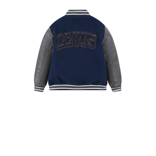 Levis Levi's Kids imitatieleren bomberjack winter donkerblauw antraciet Jas Jongens Imitatieleer Ronde hals 164