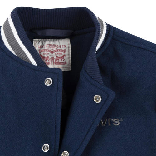 Levis Levi's Kids imitatieleren bomberjack winter donkerblauw antraciet Jas Jongens Imitatieleer Ronde hals 164