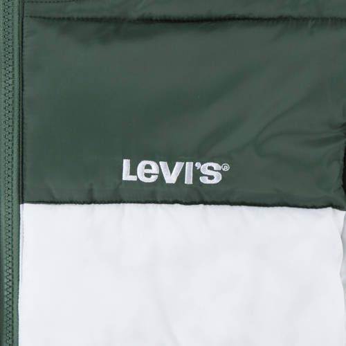 Levis Levi's Kids gewatteerde winterjas COLOR BLOCK donkergroen wit groen Jongens Polyester Capuchon 128
