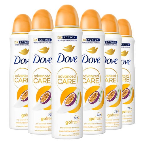 Dove Advanced Care Go Fresh Passion Fruit & Lemongrass anti-transpirant deodorant spray voordeelverpakking 6 x 150 ml