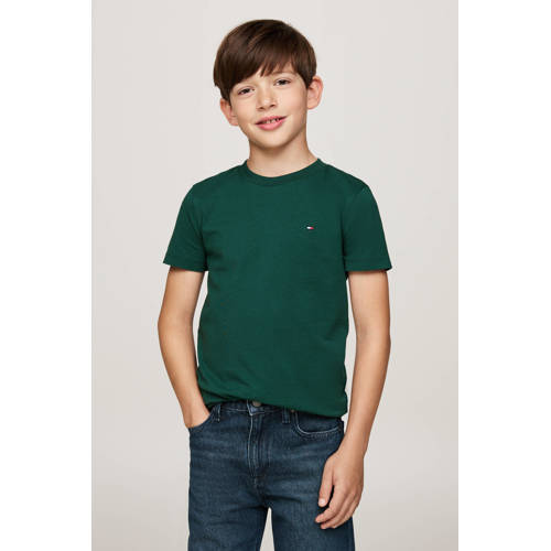 Tommy Hilfiger T-shirt ESSENTIAL Groen Jongens Katoen Ronde hals Effen 110