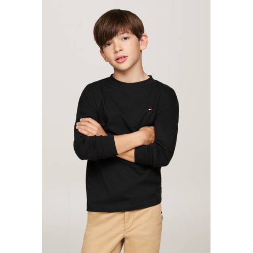 Tommy Hilfiger longsleeve Zwart Jongens Katoen Ronde hals Effen 164