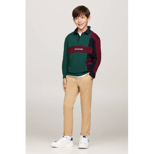 Tommy Hilfiger broek kaki Groen Jongens Stretchkatoen Effen 122