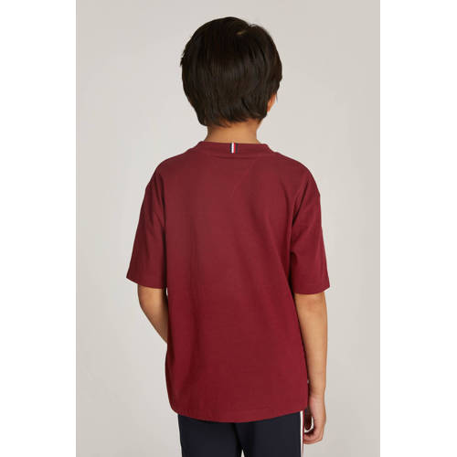 Tommy Hilfiger T-shirt Roze Jongens Katoen Ronde hals Effen 152