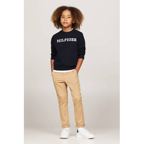 Tommy Hilfiger sweater blauw Trui Jongens Stretchkatoen Ronde hals Logo