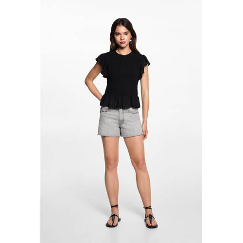 MANGO TEENS top zwart Meisjes Viscose Ronde hals Effen 172(L)