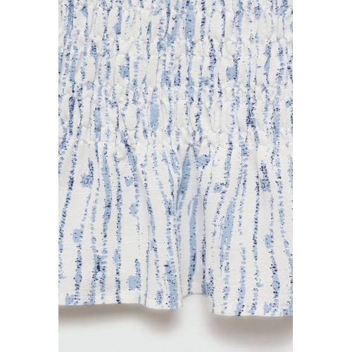 MANGO TEENS top wit blauw Meisjes Viscose Ronde hals Effen 158(XS)