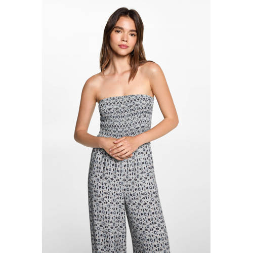 MANGO TEENS jumpsuit met all over print beige grijs Viscose All over print 168(M)