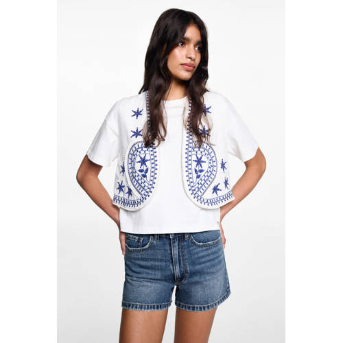 Mango Kids regular fit denim short changeant blauw Korte broek Effen 152(XXS)
