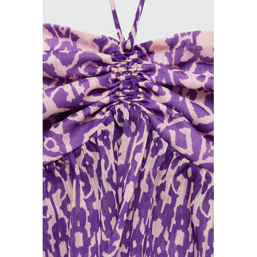 MANGO TEENS strapless top met all over print paars roze All over print 168(M)
