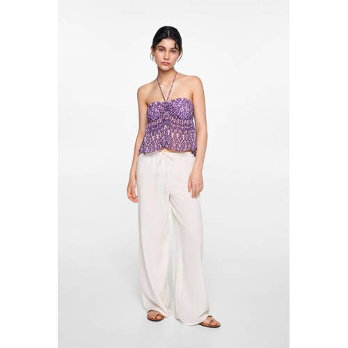 MANGO TEENS strapless top met all over print paars roze All over print 168(M)