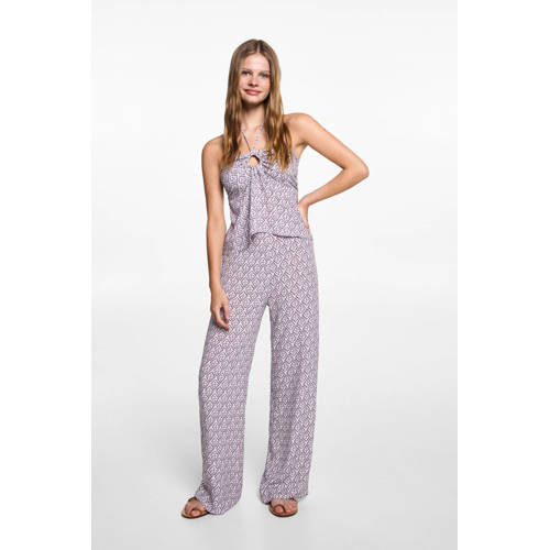 MANGO TEENS haltertop met all over print lila Paars All over print 186(XL)