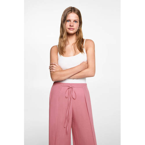 MANGO TEENS wide leg broek roze Meisjes Viscose Effen 172(L)