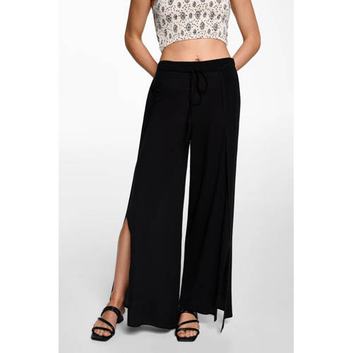 MANGO TEENS wide leg broek zwart Meisjes Viscose Effen 172(L)