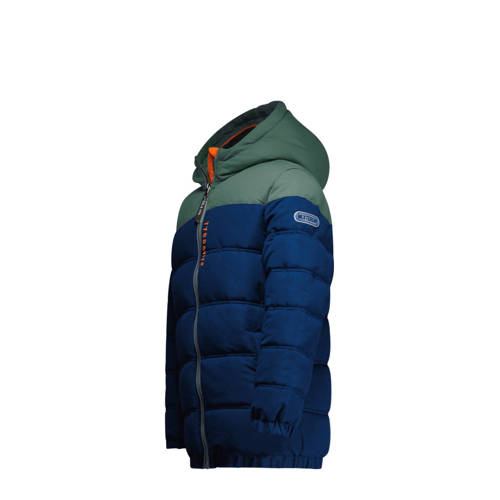 TYGO & vito gewatteerde winterjas Joe donkerblauw mosgroen Jongens Polyester Capuchon 92