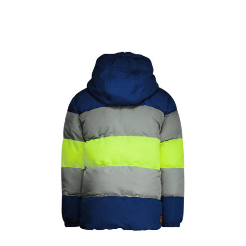 TYGO & vito gewatteerde winterjas Joppe donkerblauw groen neon geel Jongens Polyester Capuchon 122 128