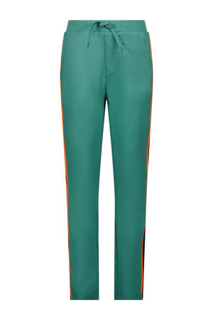 straight fit joggingbroek Boyd zeegroen/zwart/oranje