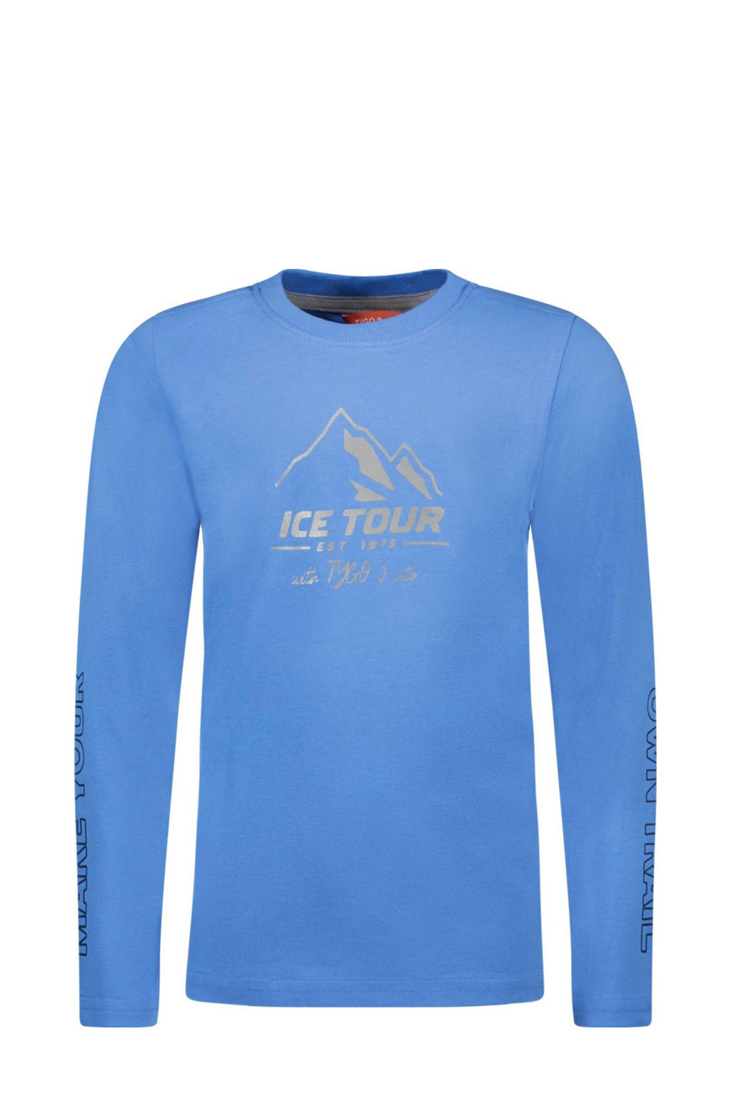 Blauwe jongens TYGO & vito longsleeve Mel van katoen met lange mouwen en ronde hals