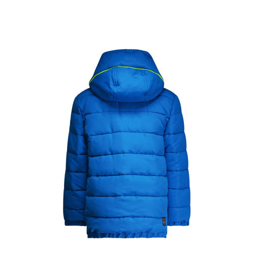 TYGO & vito gewatteerde winterjas Jix helderblauw neon geel Jongens Polyester Capuchon 146 152