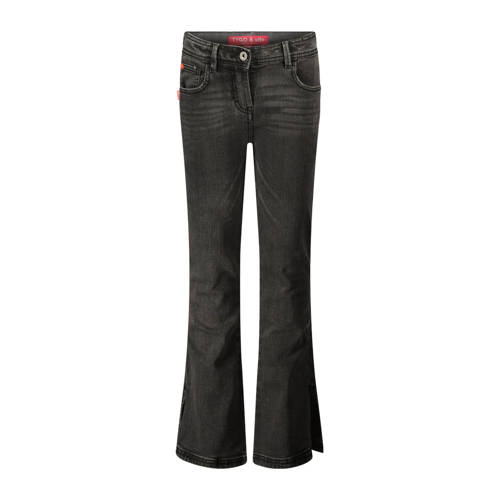 TYGO & vito flared jeans Poppy mid grey denim Grijs Meisjes Stretchdenim - maat 122/128 afbeelding