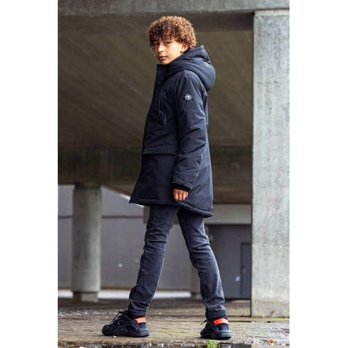 TYGO & vito gewatteerde winterjas Bor zwart Jongens Polyester Capuchon 134 140