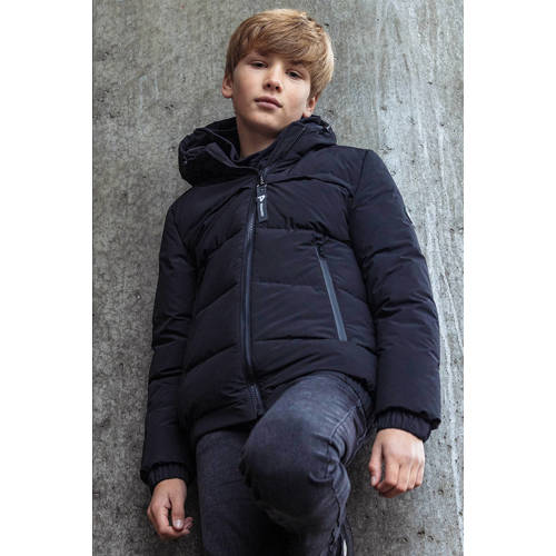TYGO & vito gewatteerde winterjas Bart zwart Jongens Polyester Capuchon 146 152
