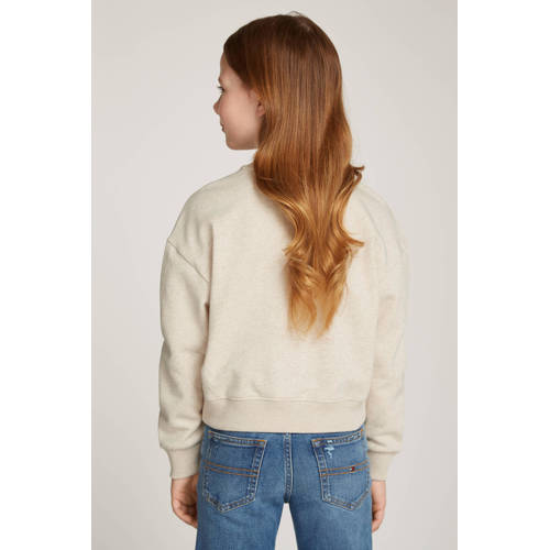 Tommy Hilfiger sweater Beige Meisjes Katoen Ronde hals Logo 122