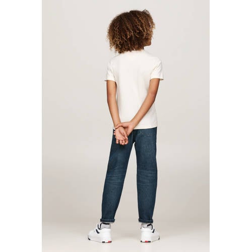 Tommy Hilfiger T-shirt U ESSENTIAL met logo Wit Jongens Meisjes Katoen Ronde hals 110