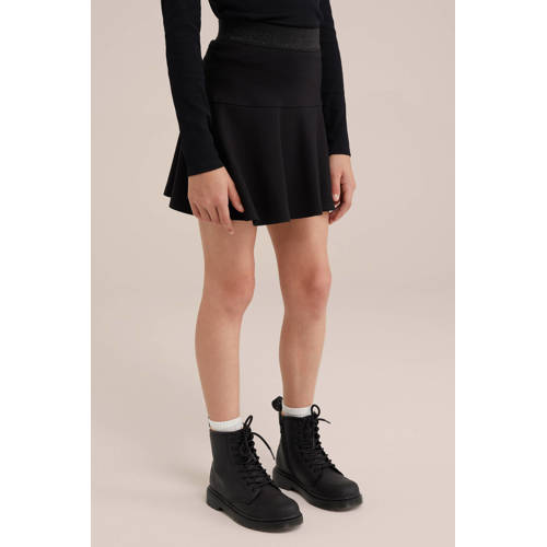 WE Fashion a-lijn rok zwart Meisjes Viscose Effen 146 152