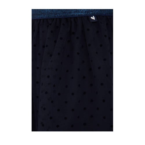WE Fashion a-lijn rok donkerblauw Meisjes Polyester Stip 110 116