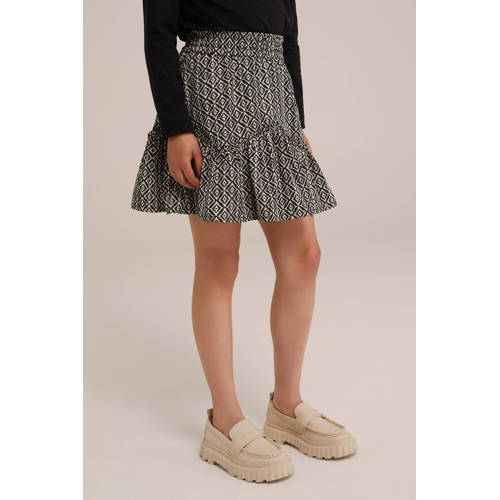 WE Fashion a-lijn rok zand Beige Meisjes Polyester All over print 158 164