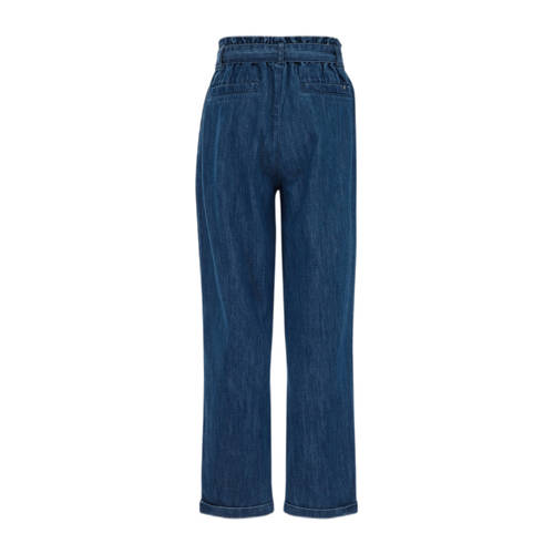 WE Fashion tapered fit jeans medium blue denim Blauw Effen 176