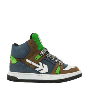 leren sneakers groen/blauw
