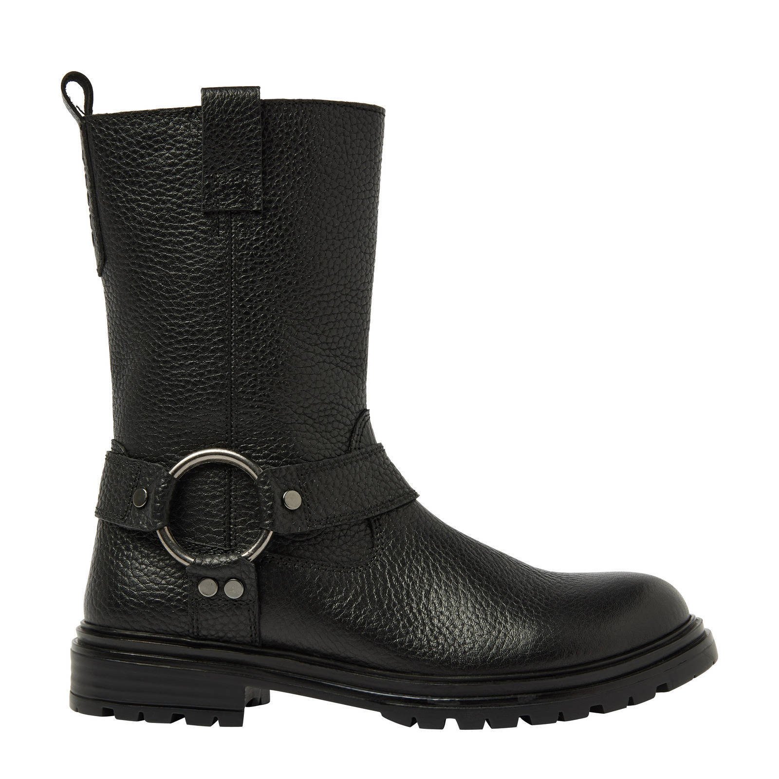 Vingino Carice leren bikerboots zwart kleertjes