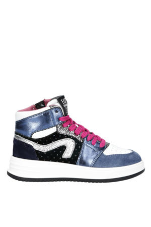   leren sneakers roze/blauw
