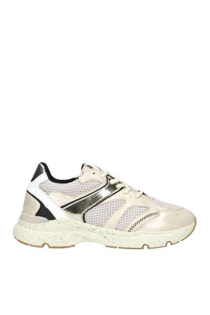   chunky leren sneakers zilver