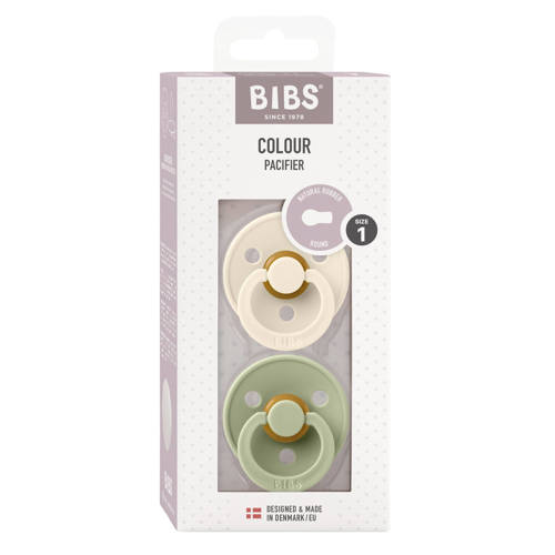 BIBS Colour fopspeen Ivory Sage (2 stuks)